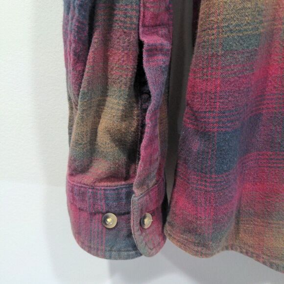 Pendleton Mens Mason Plaid Button Down LS Flannel Shirt Size L Red Gold Casual - Picture 6 of 12